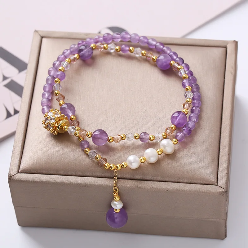 Stunning Double Loop Bracelet with Natural Amethyst Purple Crystal Bead Bracelet for Women DIY Hand Jewelry Set New Arrived
Stunning Double Loop Bracelet with Natural Amethyst Purple Crystal Bead Bracelet for Women DIY Hand Jewelry Set New Arrived