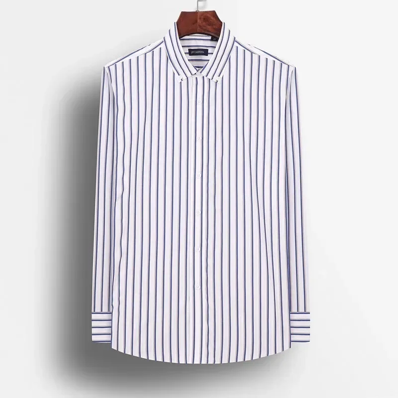 Brand Mens Dress Shirts Button Down Collar Men Long Sleeve Striped Business Formal Shirt Bamboo Fiber Fashion Designer Shirt
Brand Mens Dress Shirts Button Down Collar Men Long Sleeve Striped Business Formal Shirt Bamboo Fiber Fashion Designer Shirt