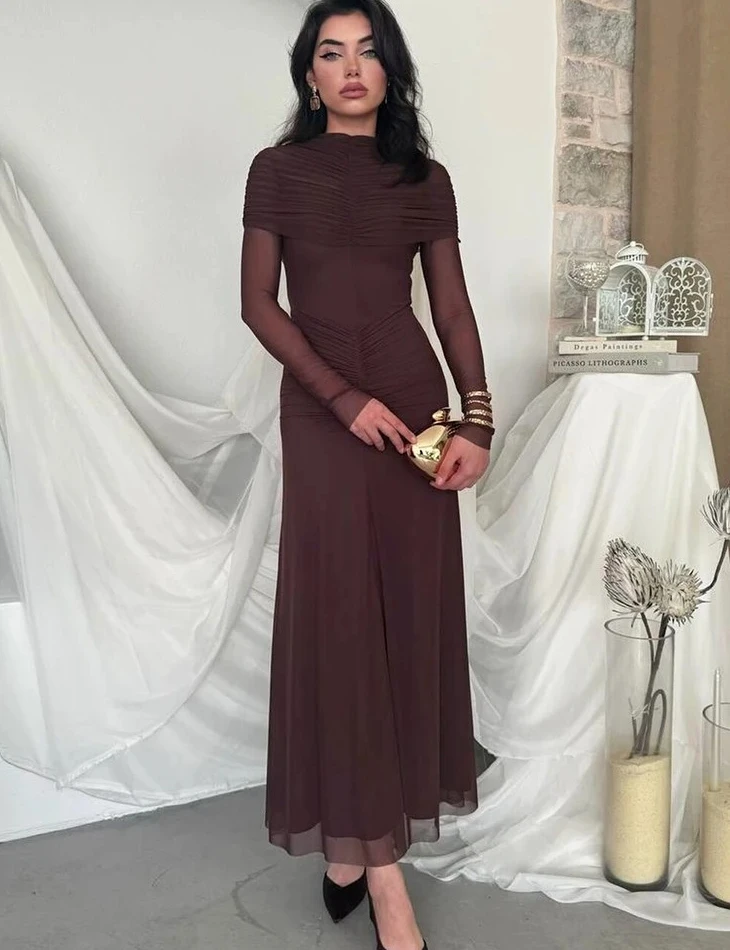 Женское элегантное платье макси с круглым вырезом и длинным рукавом, сексуальное сетчатое платье макси со рюшами, облегающее клубное вечернее платье
Женское элегантное платье макси с круглым вырезом и длинным рукавом, сексуальное сетчатое платье макси со рюшами, облегающее клубное вечернее платье