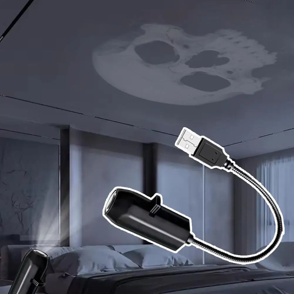USB-лампа для проектора с головой черепа, атмосферные огни на Хэллоуин 360° ° Регулируемый креативный светодиодный ночник для фона спальни
USB-лампа для проектора с головой черепа, атмосферные огни на Хэллоуин 360° ° Регулируемый креативный светодиодный ночник для фона спальни