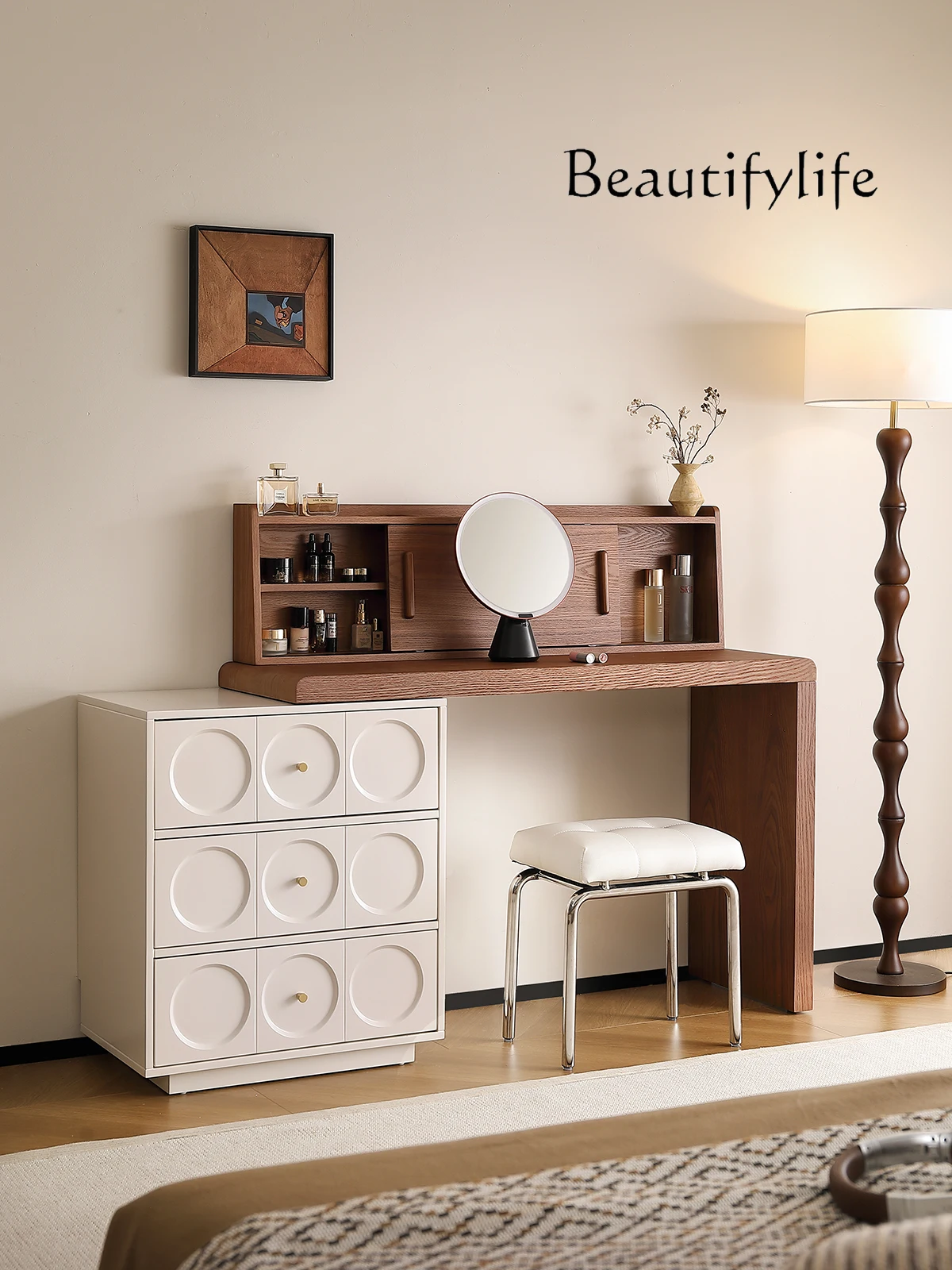 Medieval dresser, end of bed, chest, integrated desk, solid wood dressing table, bedroom corner, French cream wind
Medieval dresser, end of bed, chest, integrated desk, solid wood dressing table, bedroom corner, French cream wind