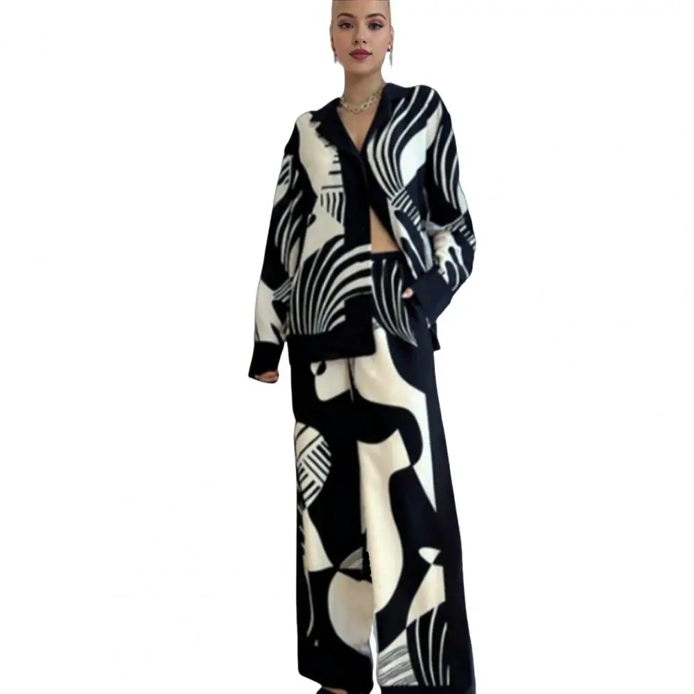 Lady Daily Wear Outfit Colorblock Print Women's Shirt Pants Set with Wide Leg Trousers Casual Daily Wear Outfit for Women
Lady Daily Wear Outfit Colorblock Print Women's Shirt Pants Set with Wide Leg Trousers Casual Daily Wear Outfit for Women
