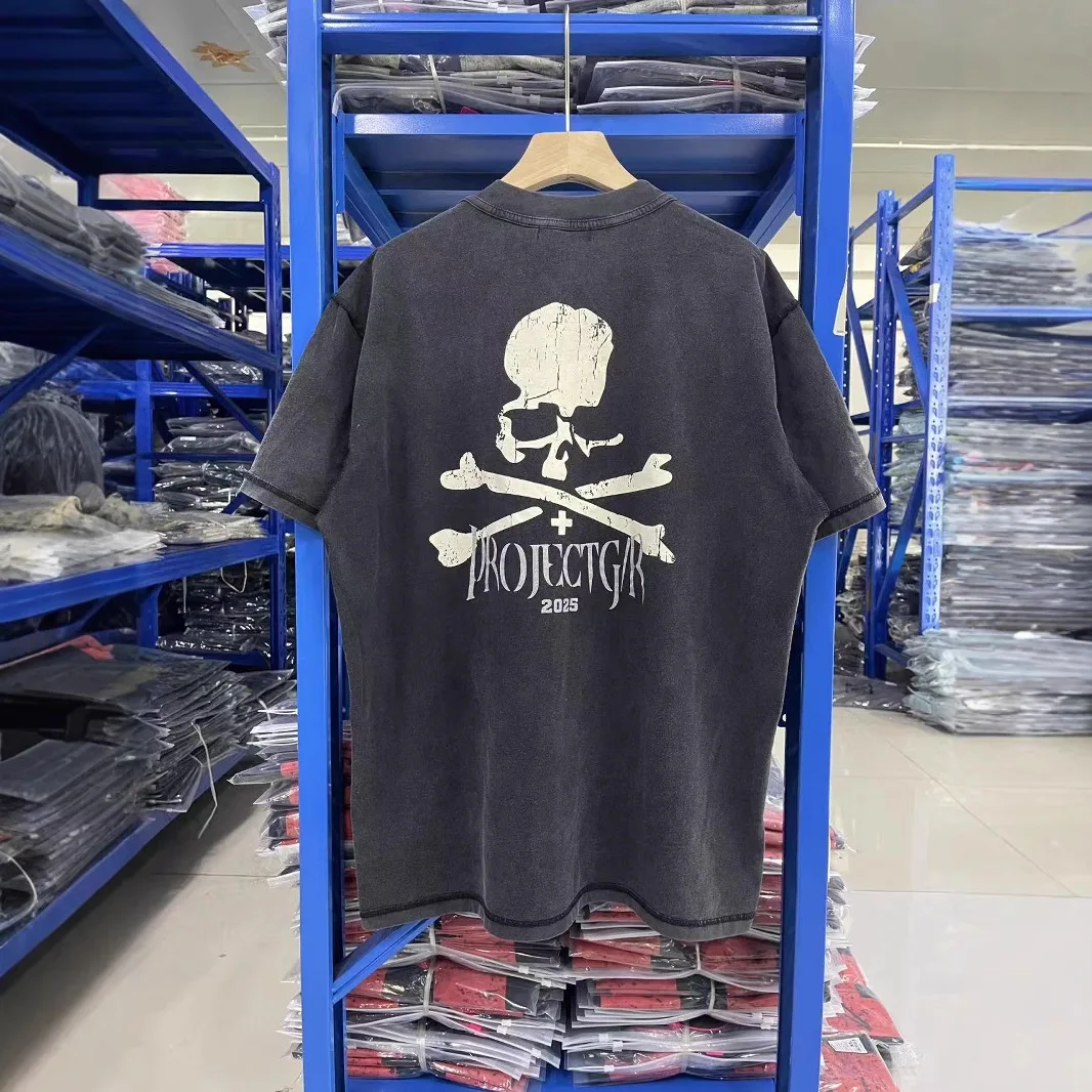 Grailz New 25SS Skull Letter Print Crew Neck Short Sleeve Washed Black Oversized T-Shirt
Grailz New 25SS Skull Letter Print Crew Neck Short Sleeve Washed Black Oversized T-Shirt