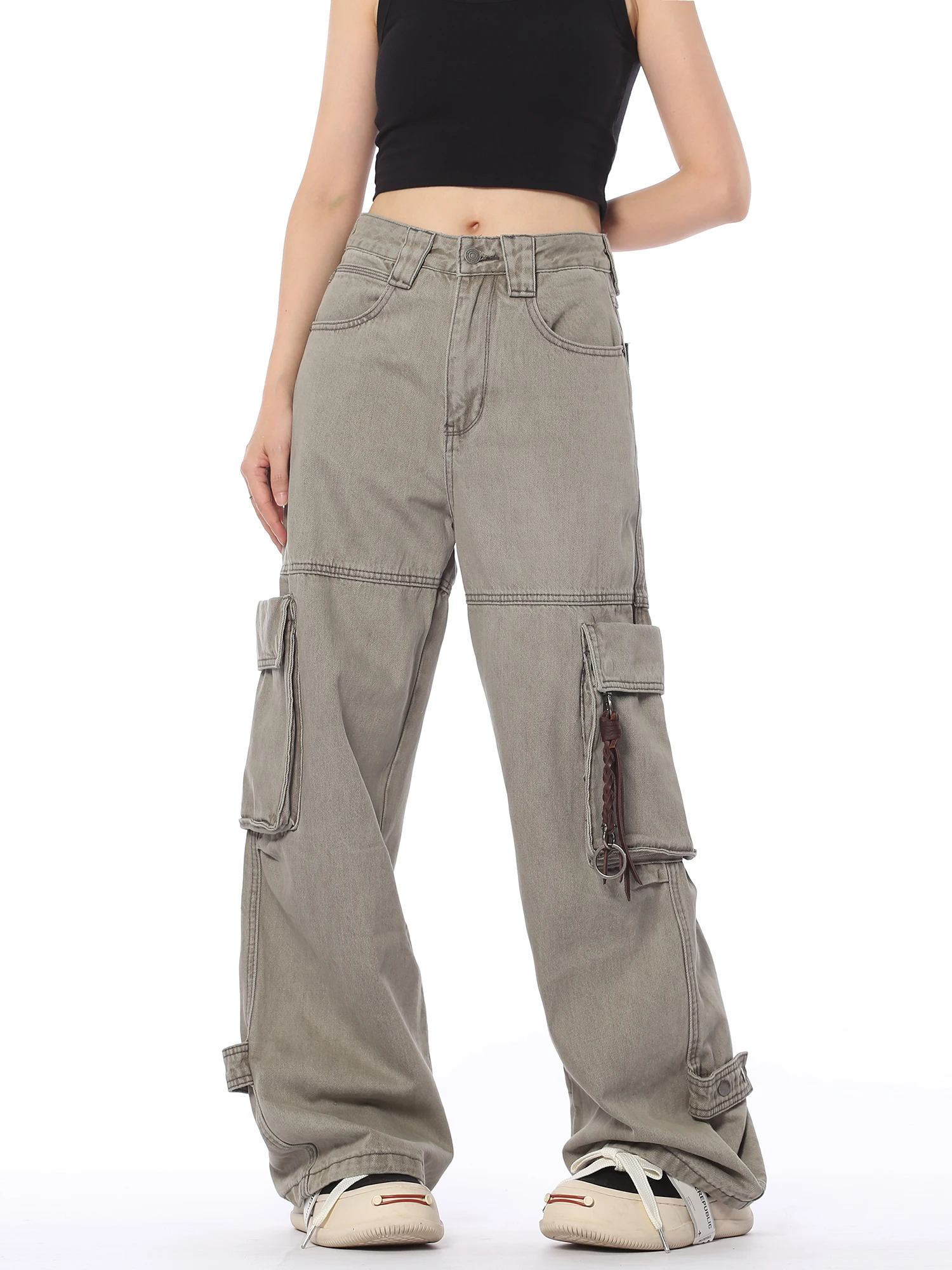 AJEM American Retro Denim Work Pants Loose Straight Leg Draping Grounding Trousers Unisex Multi-Pocket Casual Jeans
AJEM American Retro Denim Work Pants Loose Straight Leg Draping Grounding Trousers Unisex Multi-Pocket Casual Jeans