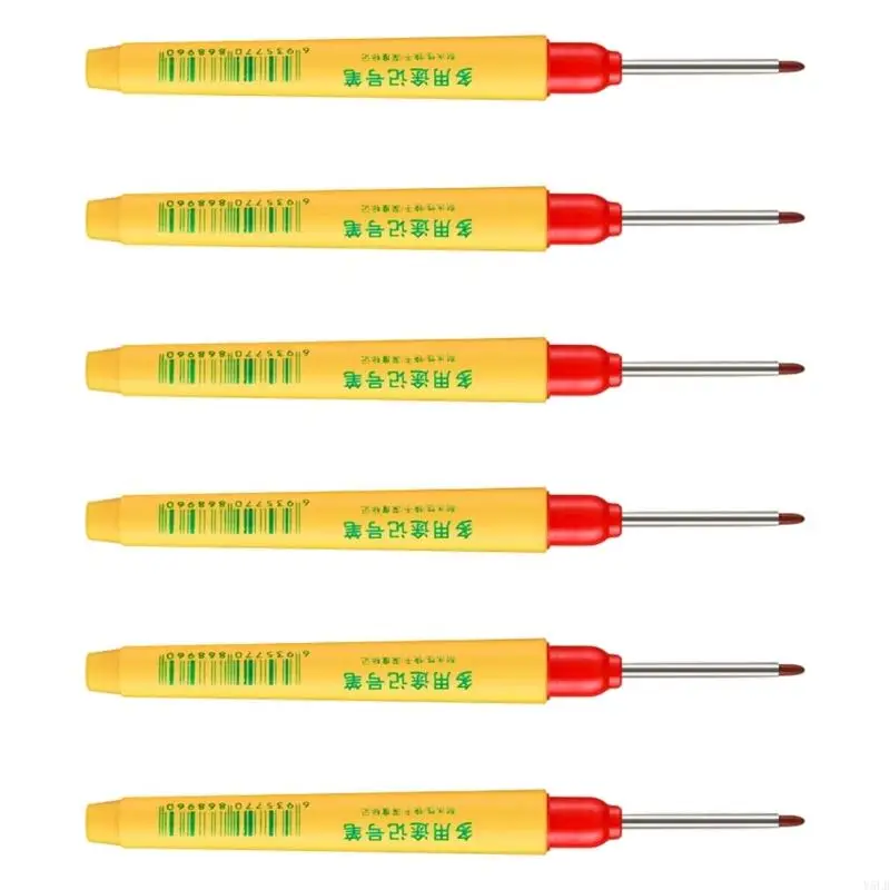 Y5LB 6Pcs 33mm Long Nose Woodworking Marker Pen Quick Dry Waterproof Permanent Marker for Marking on Metal Glass Ceramic
Y5LB 6Pcs 33mm Long Nose Woodworking Marker Pen Quick Dry Waterproof Permanent Marker for Marking on Metal Glass Ceramic