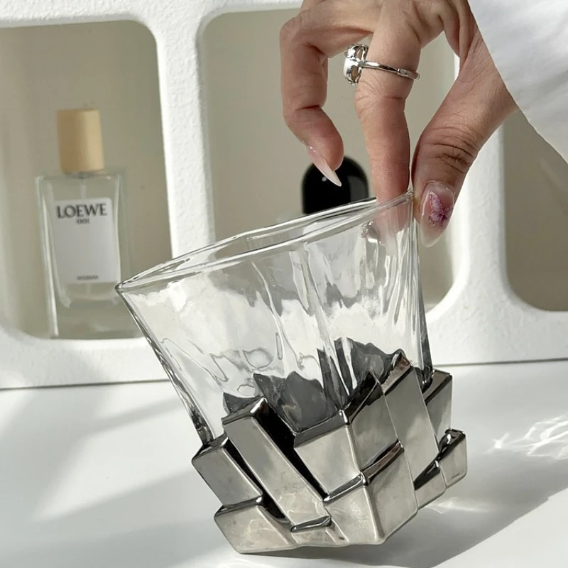 1Pc 300ml Interesting Space Silver Ice Cube Wine Glass Creative Light Luxury Glass Tea Coffee Cup Breakfast Milk Cup Whiskey Cup
1Pc 300ml Interesting Space Silver Ice Cube Wine Glass Creative Light Luxury Glass Tea Coffee Cup Breakfast Milk Cup Whiskey Cup