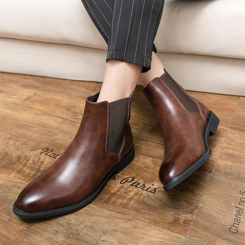 Luxury Boots Men Black Brown High Top One Foot Business Fashion Brand Chelsea Boots Size 38-48 Men Boots
Luxury Boots Men Black Brown High Top One Foot Business Fashion Brand Chelsea Boots Size 38-48 Men Boots