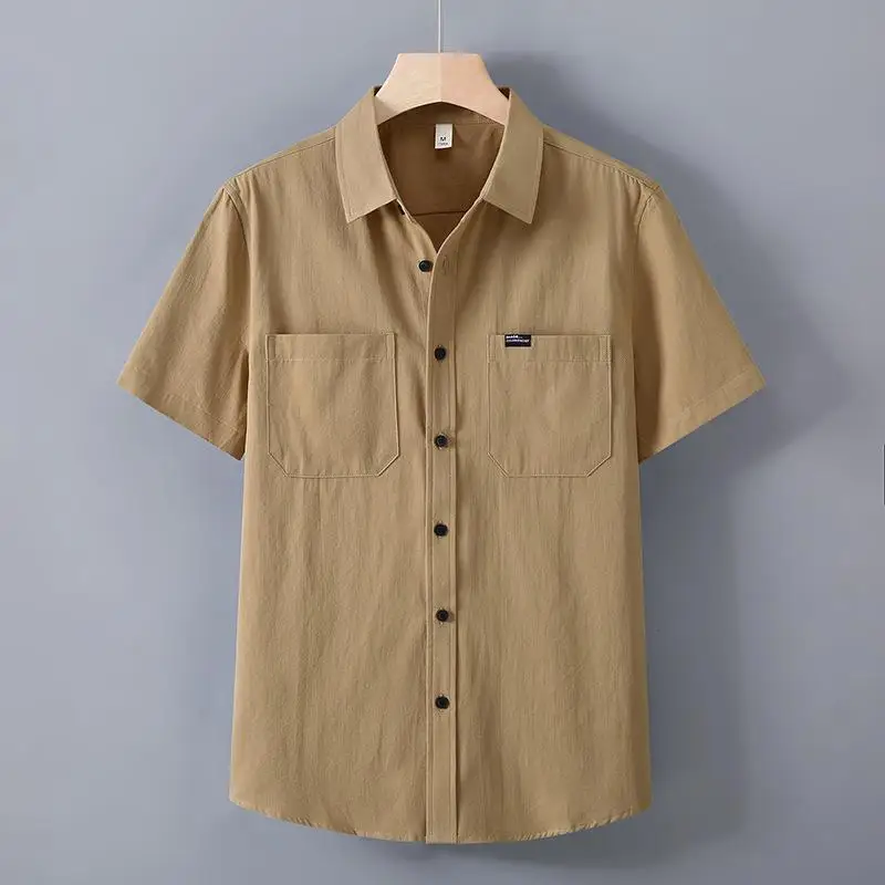 Men's plus Size Workwear Shirt Short Sleeve Pocket Design Non-Shrinking Thin Fabric Pure Color Casual Business Office Shirt
Men's plus Size Workwear Shirt Short Sleeve Pocket Design Non-Shrinking Thin Fabric Pure Color Casual Business Office Shirt