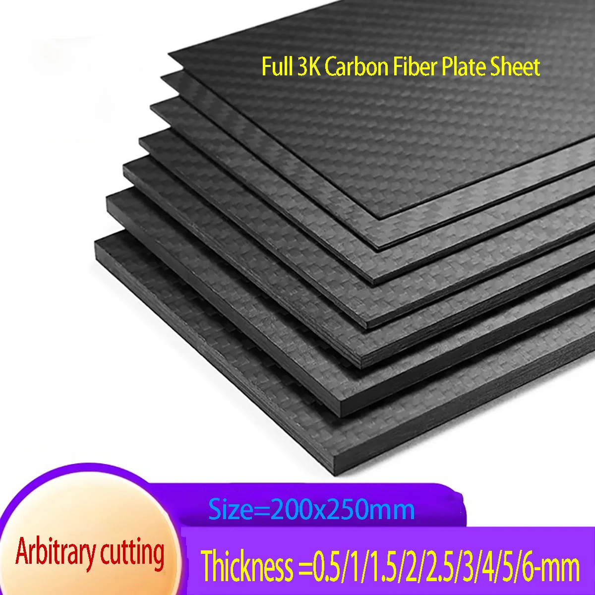 1PCS 200x250mm 3K High Hardness Carbon Fiber sheets 100% Pure Carbon Panel Board Thickness=0.5mm-6mm
1PCS 200x250mm 3K High Hardness Carbon Fiber sheets 100% Pure Carbon Panel Board Thickness=0.5mm-6mm