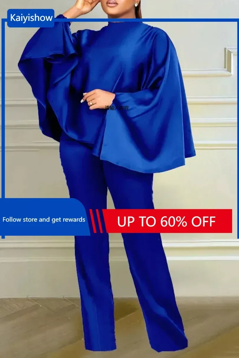 Customized 2025 Spring Autumn Elegant Africa Long Cloak Sleeve O-neck Polyester 2 Piece Top Long Pant Matching Sets Dashiki Afri
Customized 2025 Spring Autumn Elegant Africa Long Cloak Sleeve O-neck Polyester 2 Piece Top Long Pant Matching Sets Dashiki Afri