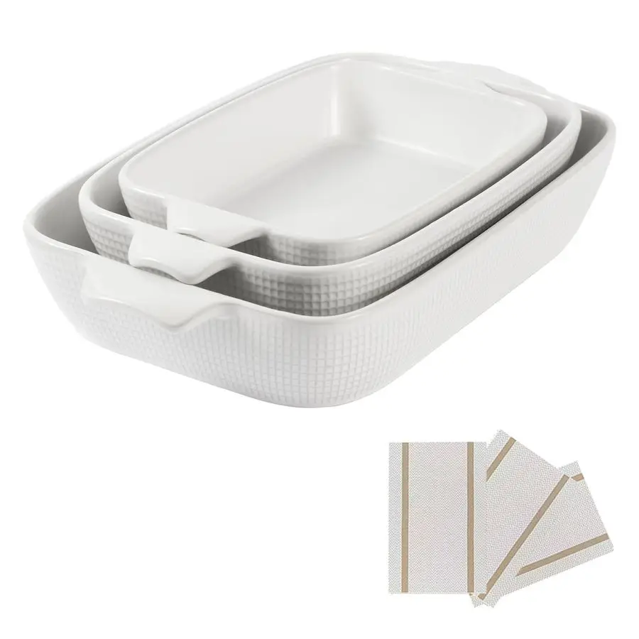 Набор для запекания и сервировки из 3 предметов: прямоугольные керамические формы для духовки, 10.3, 12.4, 14.7 дюймов, из керамогранита и фарфора
Набор для запекания и сервировки из 3 предметов: прямоугольные керамические формы для духовки, 10.3, 12.4, 14.7 дюймов, из керамогранита и фарфора