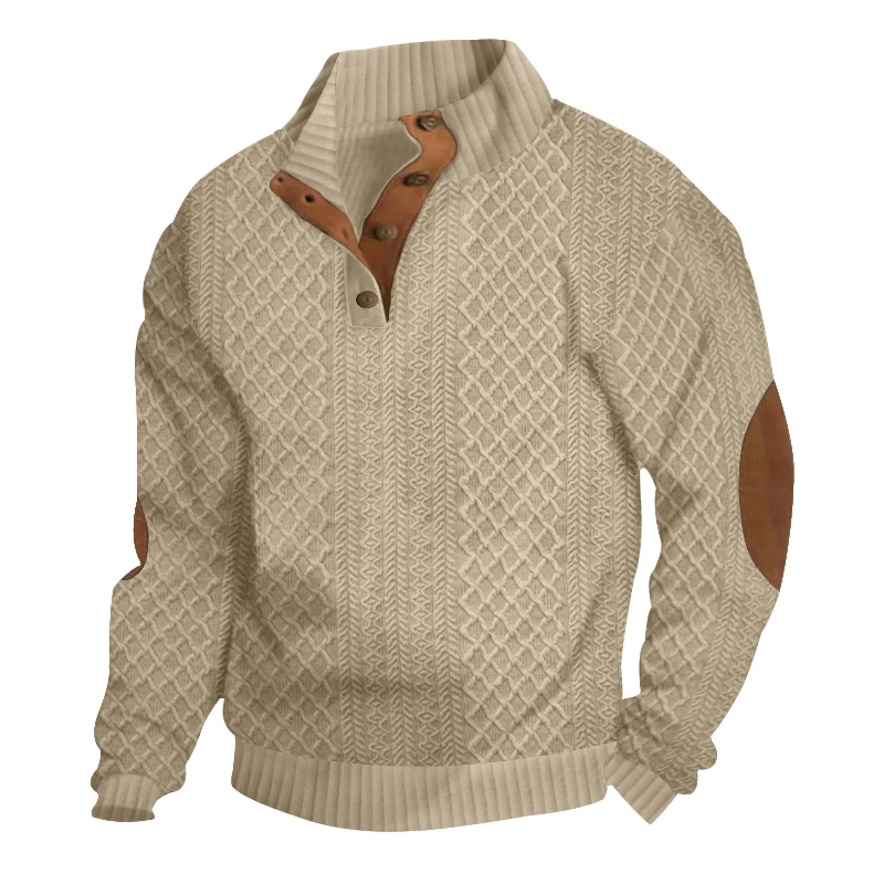 Men's Casual Long Sleeve Knitted Shirt, Stand Collar - Breathable Polyester Fiber, Button Design, Perfect Spring and Autumn, European and American Style, Plaid Pattern
Men's Casual Long Sleeve Knitted Shirt, Stand Collar - Breathable Polyester Fiber, Button Design, Perfect Spring and Autumn, European and American Style, Plaid Pattern
