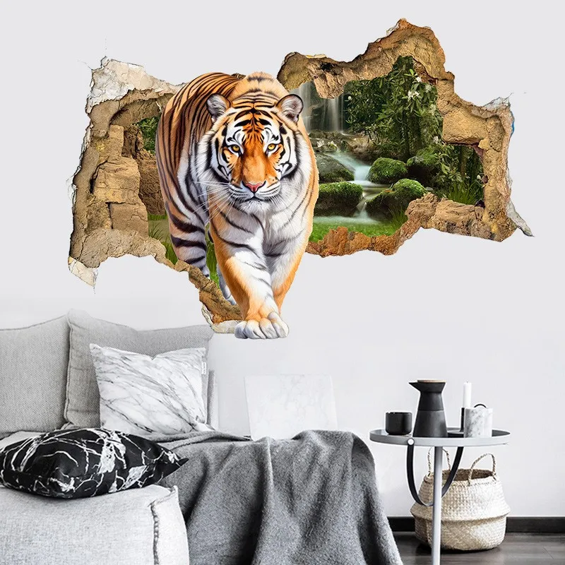 Lifelike Tiger Broken Wall Hole Art Vinyl Mural Stickers for Home Decorations Aesthetic Rooms Animal World Landscape Poster
Lifelike Tiger Broken Wall Hole Art Vinyl Mural Stickers for Home Decorations Aesthetic Rooms Animal World Landscape Poster