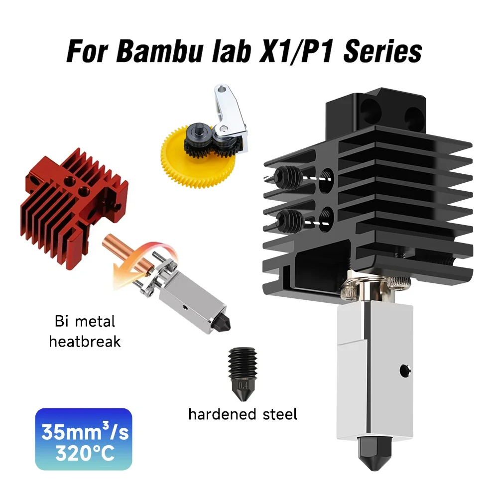 Hotend For Bambu Lab p1p X1C P1S X1 V2.0 Upgrade Hot end Print Head 3D printing parts for bambulab 3D Printer
Hotend For Bambu Lab p1p X1C P1S X1 V2.0 Upgrade Hot end Print Head 3D printing parts for bambulab 3D Printer