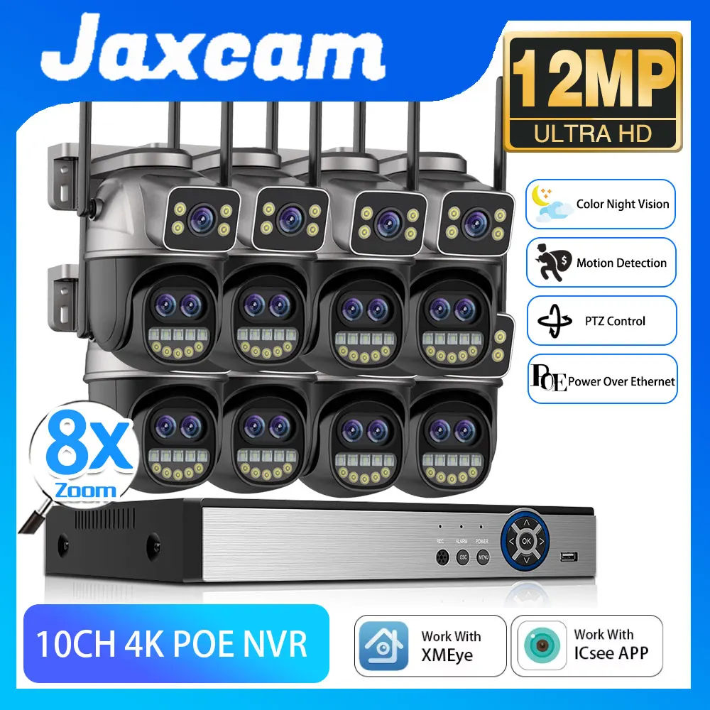 10CH 4K POE NVR Kit XMEye Smart Video Surveillance System Three Lens Auto Track 12MP WIFI Cameras 8X Zoom PTZ Wireless CCTV
10CH 4K POE NVR Kit XMEye Smart Video Surveillance System Three Lens Auto Track 12MP WIFI Cameras 8X Zoom PTZ Wireless CCTV