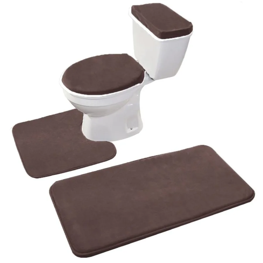 Memory Foam Bathroom Toilet Rug Set with Toilet Lid Cover and Tank Covers
Memory Foam Bathroom Toilet Rug Set with Toilet Lid Cover and Tank Covers