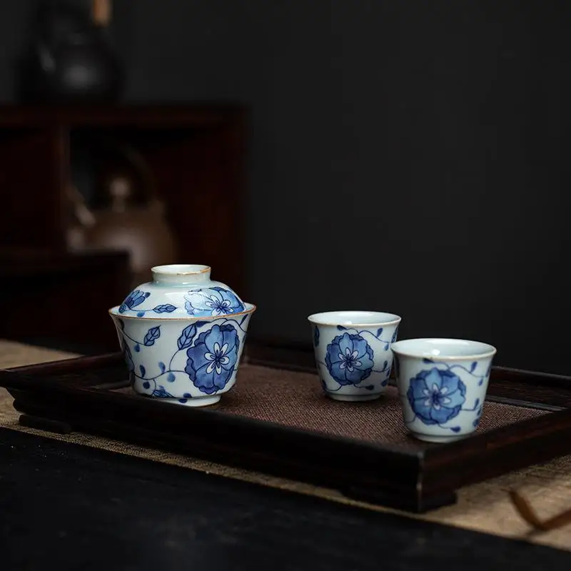 Blue-and-White Porcelain Gongfu Tea Set Small Kit Ceramic Tea Cups Luxury Tea Bowls Home Use Outdoor Scenarios
Blue-and-White Porcelain Gongfu Tea Set Small Kit Ceramic Tea Cups Luxury Tea Bowls Home Use Outdoor Scenarios