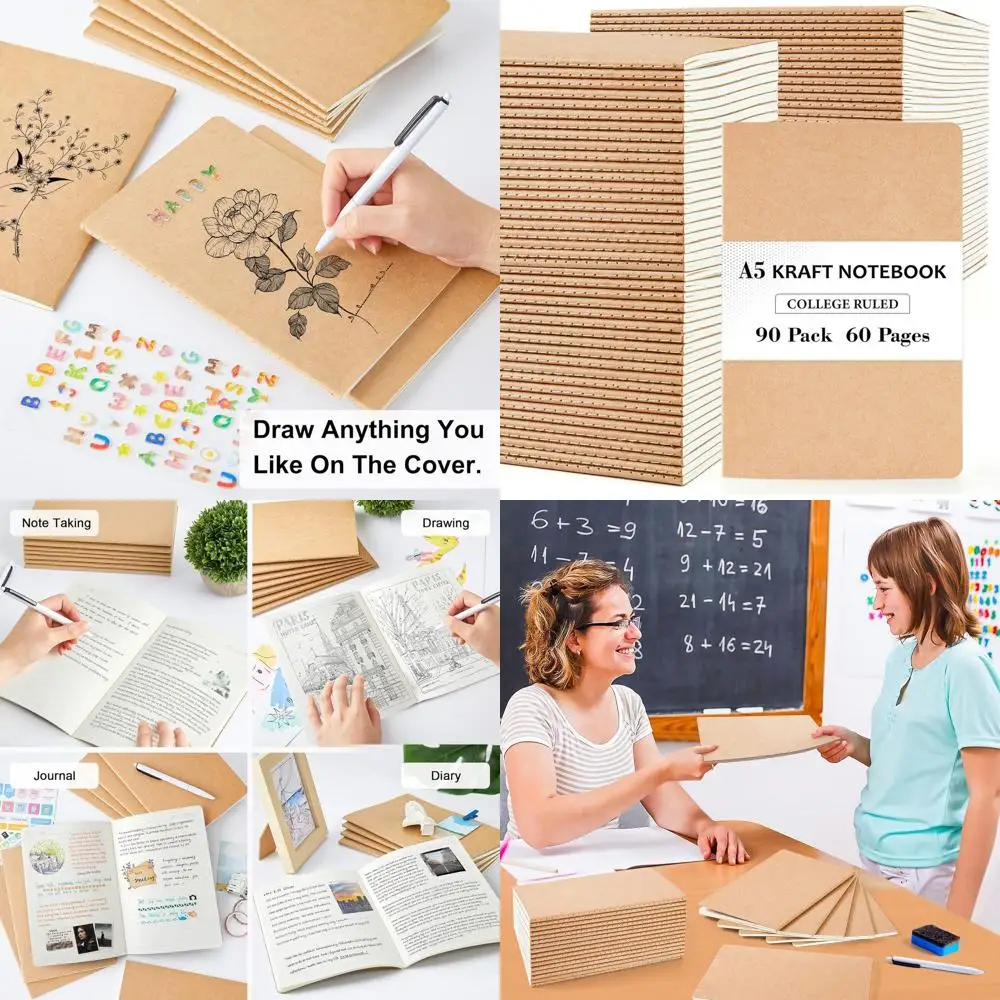 Lined A5 Notebooks for Travel, Office, School - 60 Pages, 8.3x5.5, Perfect for Planning and Memos
Lined A5 Notebooks for Travel, Office, School - 60 Pages, 8.3x5.5, Perfect for Planning and Memos