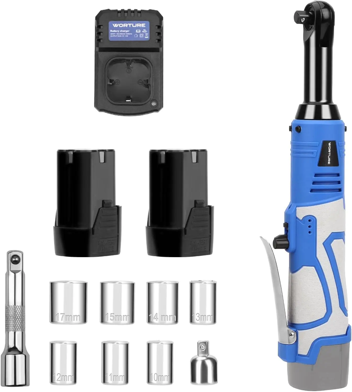 Extended Cordless Power Ratchet, 40n.M 12v Power Ratchet Tool Kit With 2 Packs 2.0 Ah Batteries, Fast Charger, Sockets
Extended Cordless Power Ratchet, 40n.M 12v Power Ratchet Tool Kit With 2 Packs 2.0 Ah Batteries, Fast Charger, Sockets