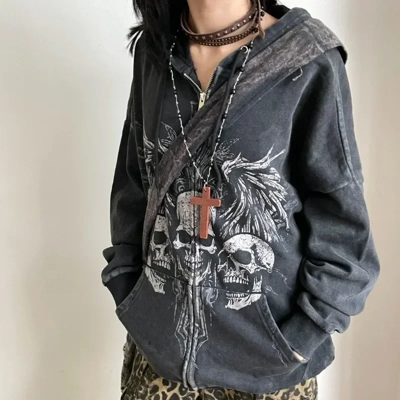 Harajuku Casual Drawstring Hoodies Women Y2k Aesthetic Loose Printing Vintage Coats Streetwear Zipper American Sweatshirts
Harajuku Casual Drawstring Hoodies Women Y2k Aesthetic Loose Printing Vintage Coats Streetwear Zipper American Sweatshirts
