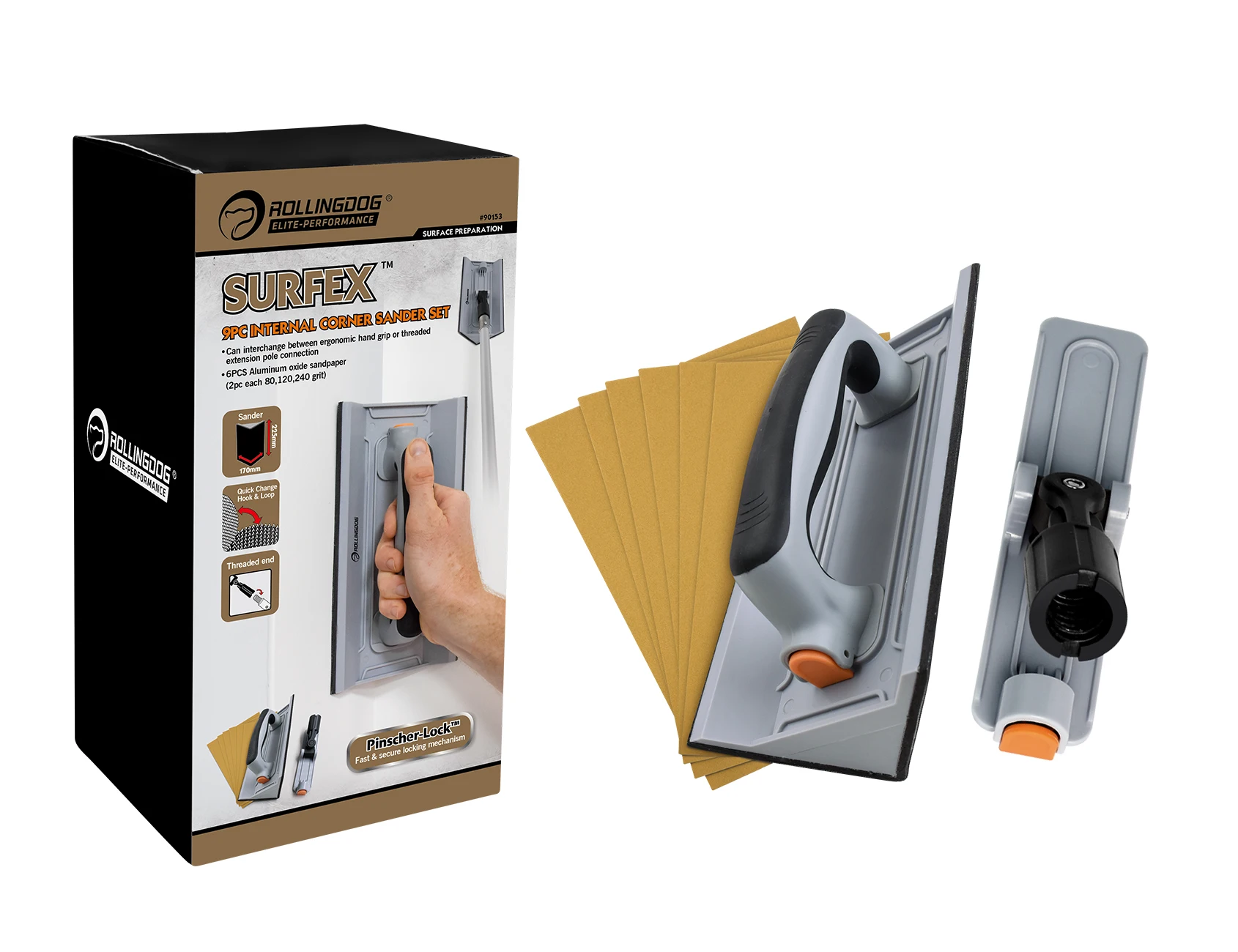 ROLLINGDOG Drywall Corner Sander - Hand Sander with 6PC Oxide Mesh Sandpaper for Corner Wall Cleaning and Polishing
ROLLINGDOG Drywall Corner Sander - Hand Sander with 6PC Oxide Mesh Sandpaper for Corner Wall Cleaning and Polishing