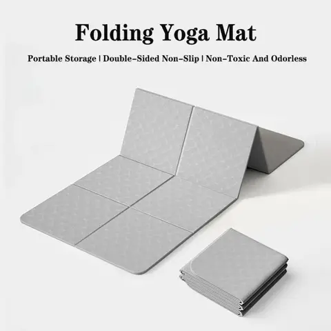 New Foldable Yoga Mat Eco Friendly Tpe Folding Travel Fitness Exercise Double Sided Non-Slip For Pilates & Floor Workouts
