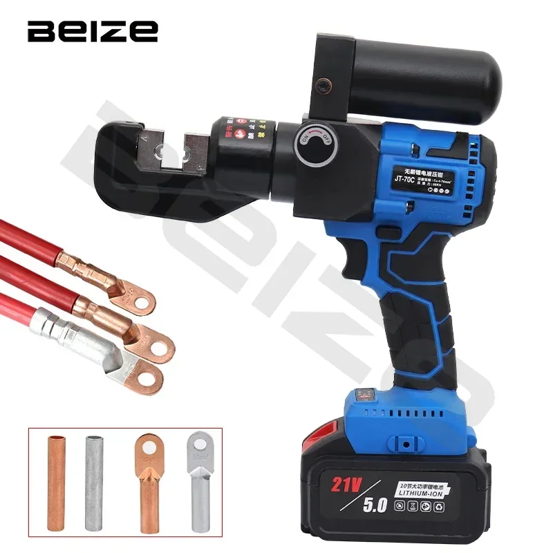 JT-70C Electric Hydraulic Crimping Pliers 21V Rechargeable Copper/aluminum Cable Crimping Tool Usage Range 4-70mm ²
JT-70C Electric Hydraulic Crimping Pliers 21V Rechargeable Copper/aluminum Cable Crimping Tool Usage Range 4-70mm ²