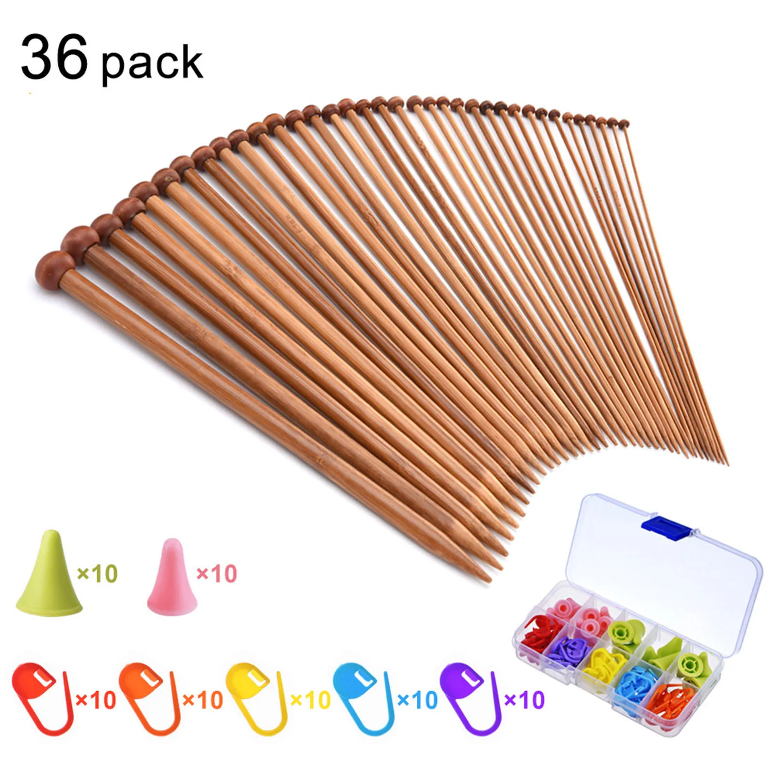36 PCS Knitting Needles, Single Point Carbonized Knitting Needles Point Protectors DIY Handmade
36 PCS Knitting Needles, Single Point Carbonized Knitting Needles Point Protectors DIY Handmade