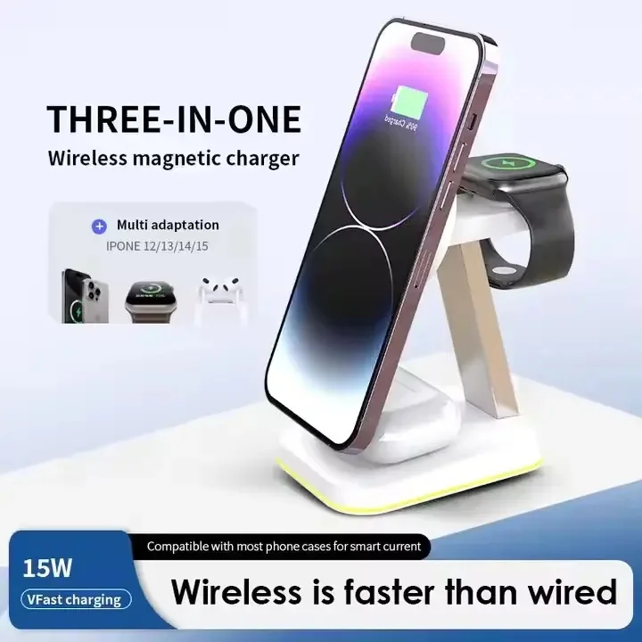 3-in-1 fast charging magnetic desktop phone stand rotating stand 3-in-1 wireless charger station, for iPhone/iwatch /airpdos
3-in-1 fast charging magnetic desktop phone stand rotating stand 3-in-1 wireless charger station, for iPhone/iwatch /airpdos