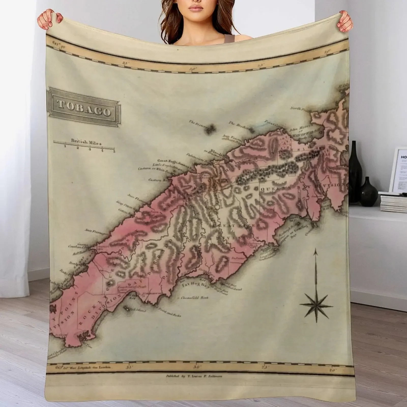 Vintage Tobago Island Map (1823) Throw Blanket Fluffy Cozy Throw Blanket for Home Decor
Vintage Tobago Island Map (1823) Throw Blanket Fluffy Cozy Throw Blanket for Home Decor