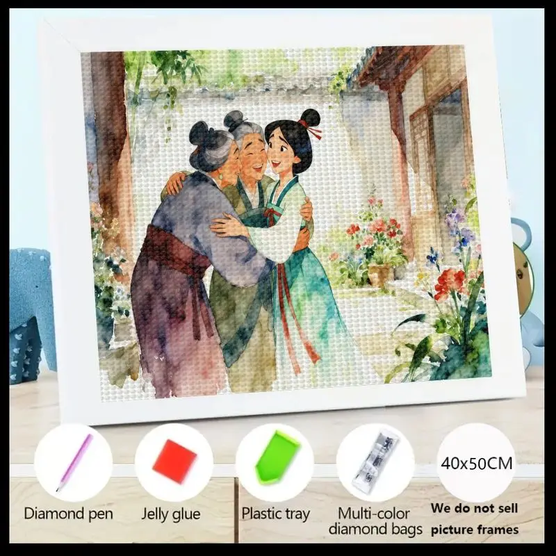 1 шт. 5D алмазная живопись, набор для домашнего декора — яркая сцена воссоединения семьи, ремесленный проект своими руками с красочными драгоценными камнями, полная дрель с бриллиантами