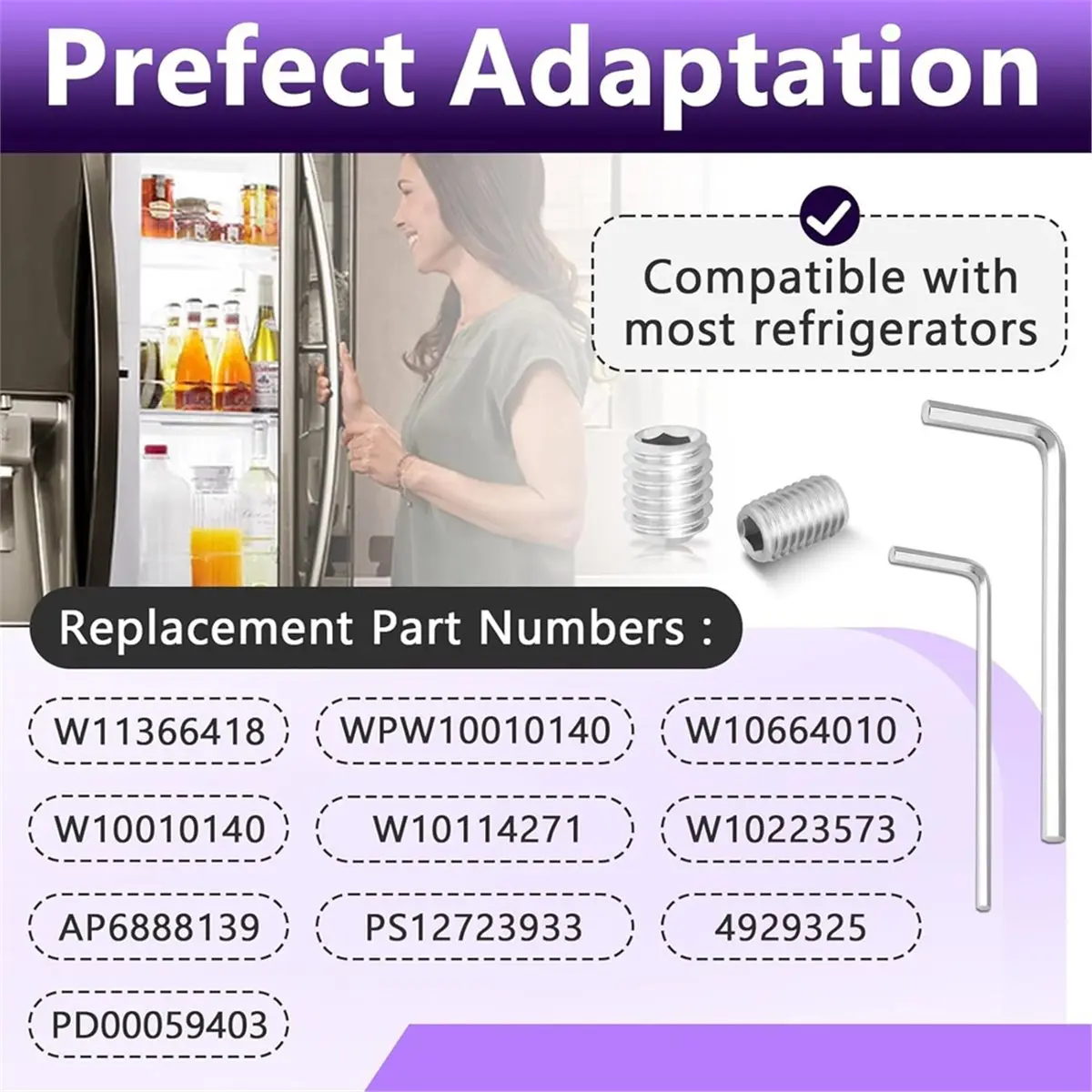 AA49 16 шт. в упаковке W11366418 Набор крепежных винтов для ручки двери холодильника/морозильной камеры, для двери холодильника AM 1-5-1-EA221008/EA230910
AA49 16 шт. в упаковке W11366418 Набор крепежных винтов для ручки двери холодильника/морозильной камеры, для двери холодильника AM 1-5-1-EA221008/EA230910