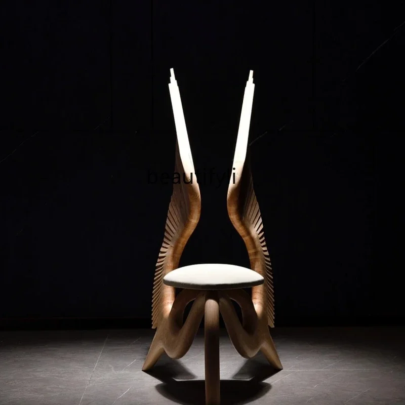 Solid wood casual single chair Japanese style, surprising quiet wind personality, angel wing chair
Solid wood casual single chair Japanese style, surprising quiet wind personality, angel wing chair