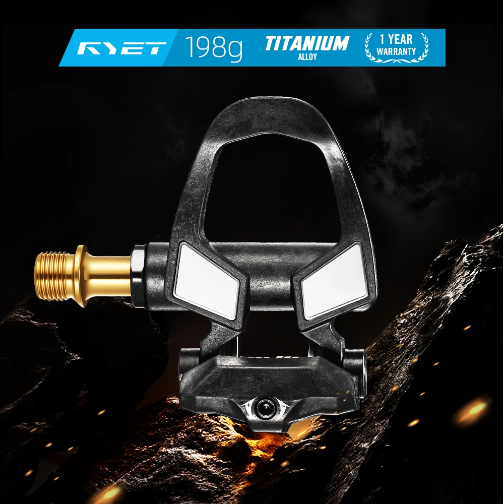 RYET 198g Ultralight Carbon Road Bike Pedals CNC Titanium Spindle DU+3 Sealed Bearings 6° Float for Road Bike Cycling Parts
RYET 198g Ultralight Carbon Road Bike Pedals CNC Titanium Spindle DU+3 Sealed Bearings 6° Float for Road Bike Cycling Parts
