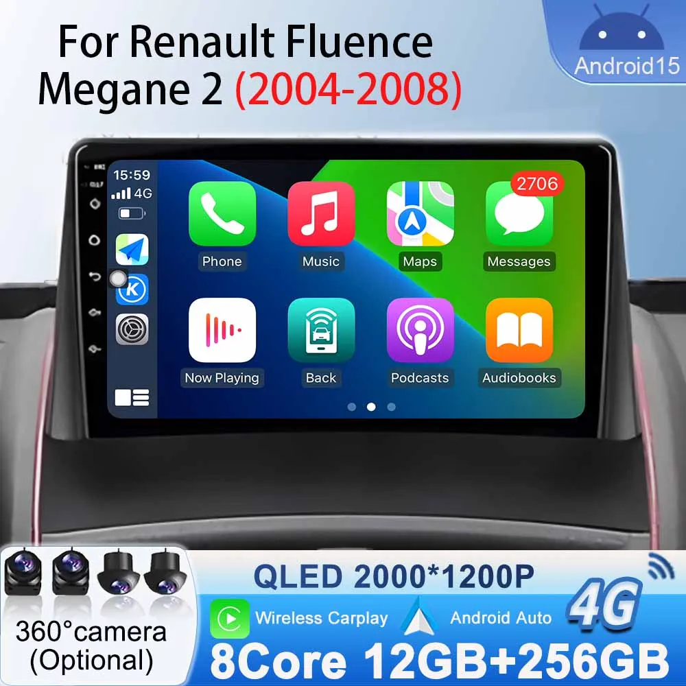 Car Radio for Renault Fluence Megane 2 2004 - 2008 Bluetooth Carplay Auto Navigation GPS Car Multimedia Video Player Android 15
Car Radio for Renault Fluence Megane 2 2004 - 2008 Bluetooth Carplay Auto Navigation GPS Car Multimedia Video Player Android 15