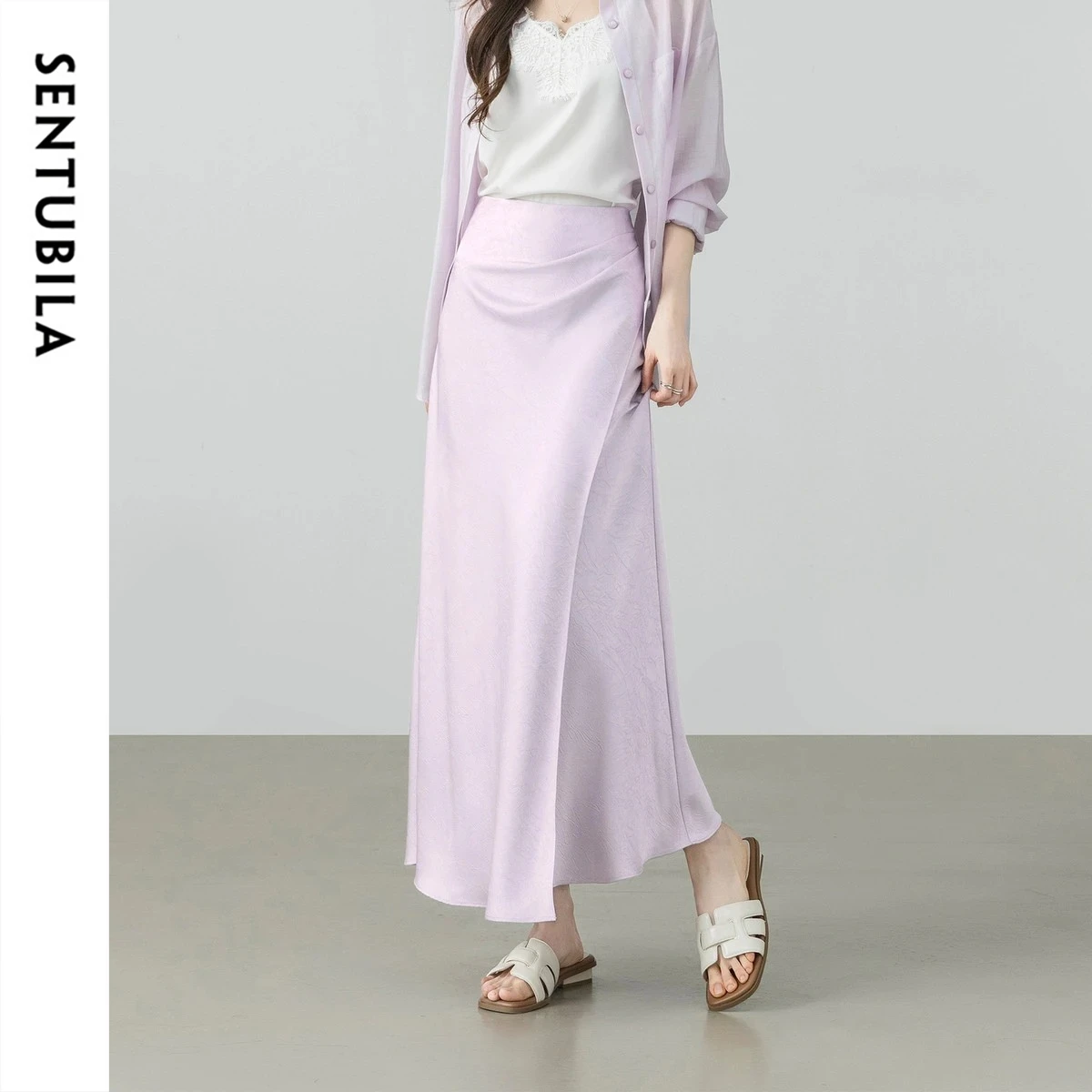SENTUBILA Women Satin Mermaid Purple Skirt High-Waisted Mid-Length Pleated Slimming Skirt 2026 Summer Elegant Outfit 162QH6923
SENTUBILA Women Satin Mermaid Purple Skirt High-Waisted Mid-Length Pleated Slimming Skirt 2026 Summer Elegant Outfit 162QH6923