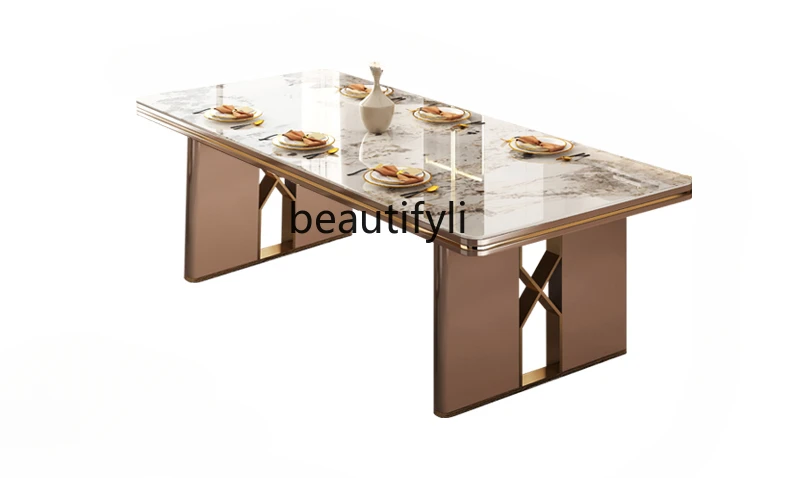 High-End Stone Plate Dining Table Design Light Luxury Modern Simple Small Apartment Home Living Room Rectangular Dining Table
High-End Stone Plate Dining Table Design Light Luxury Modern Simple Small Apartment Home Living Room Rectangular Dining Table