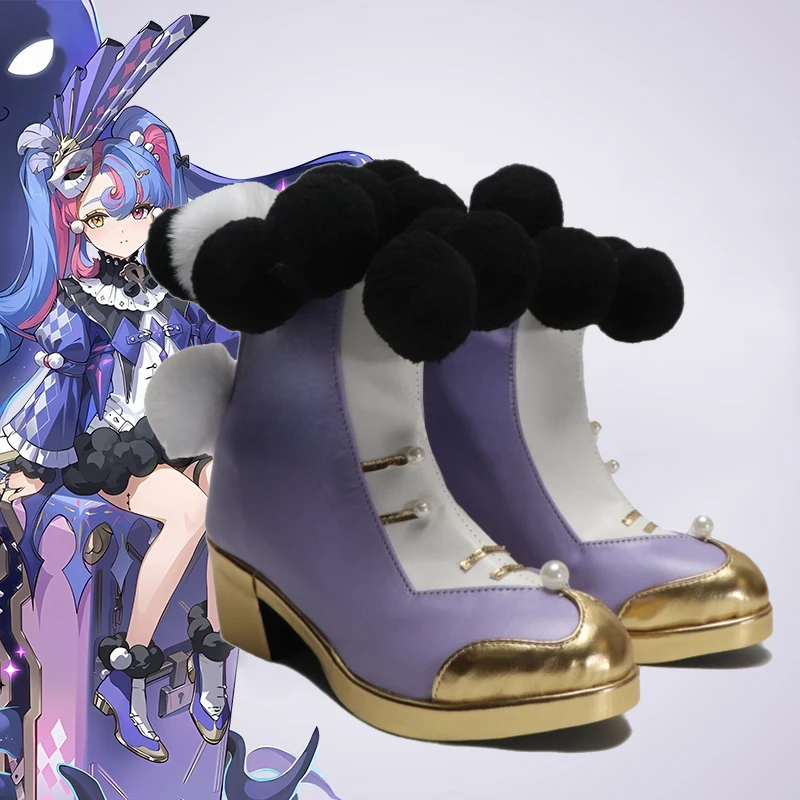 Customize The Rocciai Cosplay for Game Wuthering Waves lovely Fur ball collar purple boot Accessory Shoes
Customize The Rocciai Cosplay for Game Wuthering Waves lovely Fur ball collar purple boot Accessory Shoes