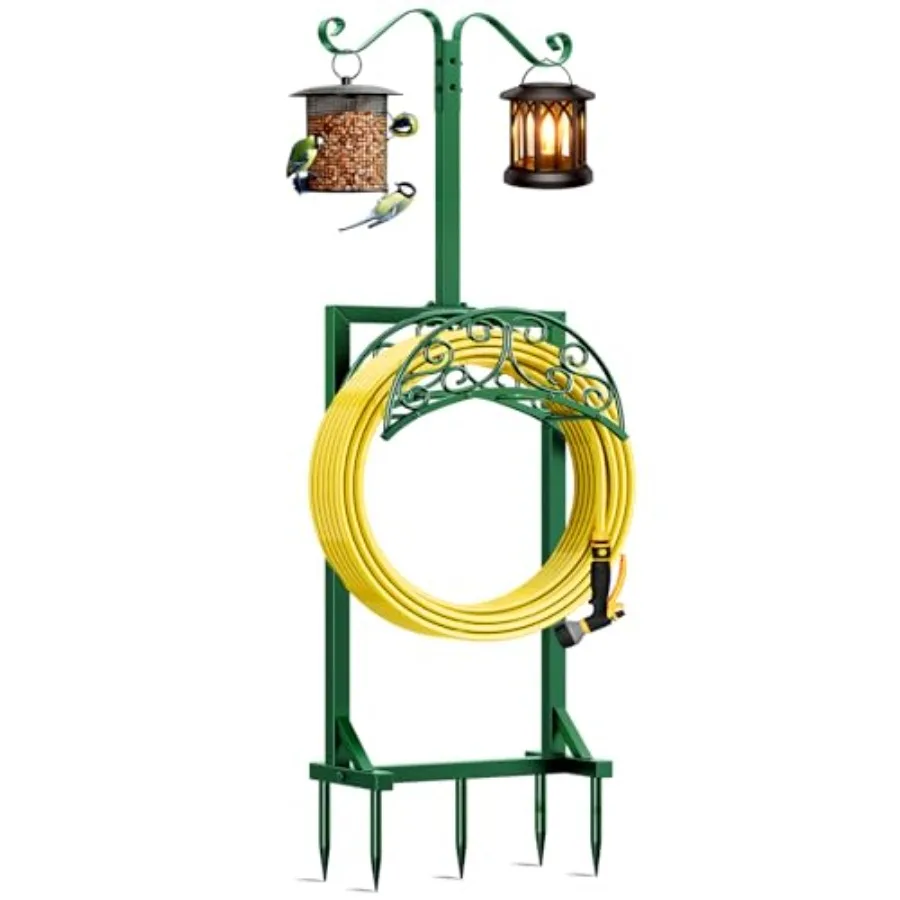 Garden Hose Holder - Upgraded Water Hose Holders for Outside with 5 Spikes and 2 Shepherds Hooks, Freestanding Hose Stand Hose
Garden Hose Holder - Upgraded Water Hose Holders for Outside with 5 Spikes and 2 Shepherds Hooks, Freestanding Hose Stand Hose