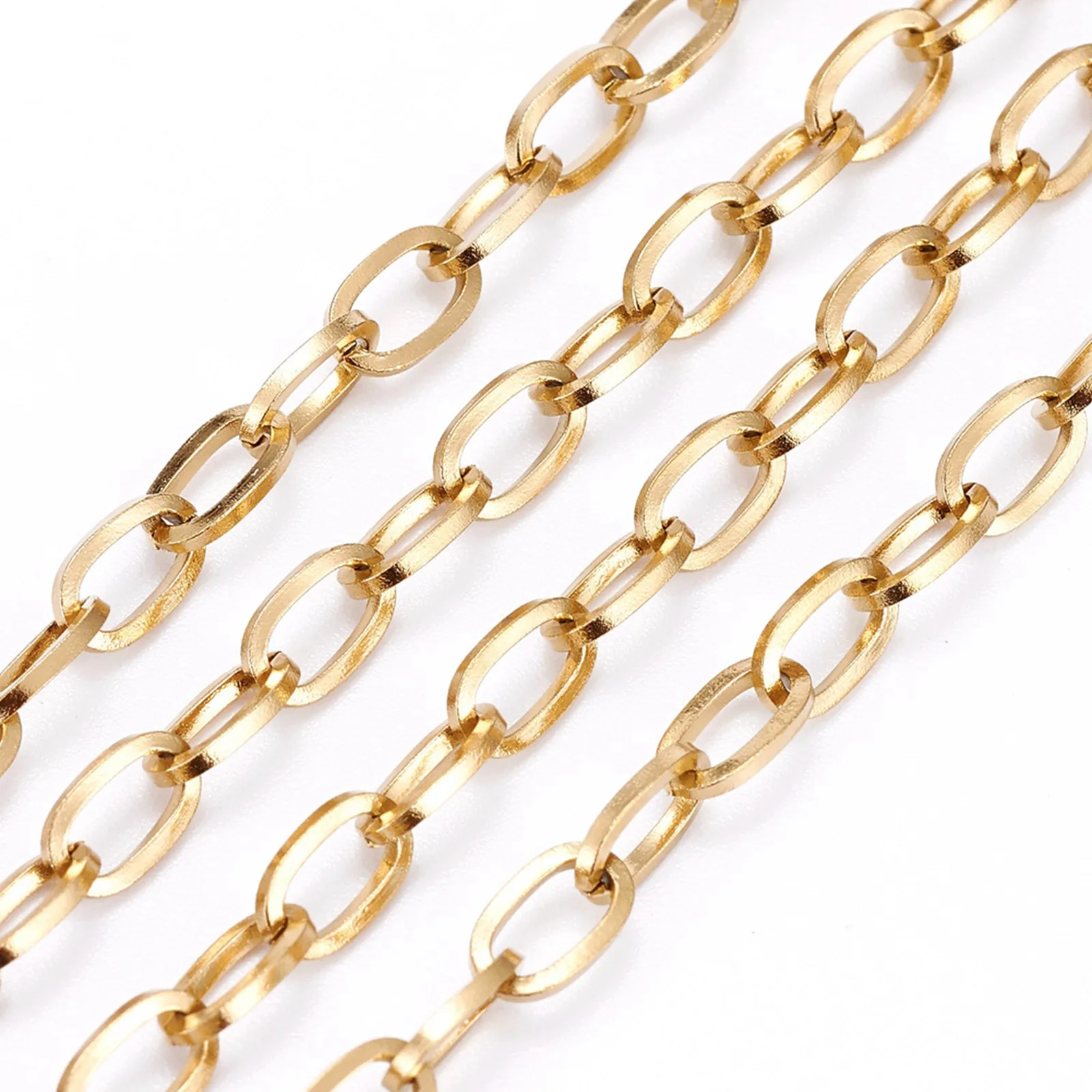 10m/roll 7x4x0.8mm 304 Stainless Steel Cable Chains Link Chain Unwelded for Jewelry Making DIY Bracelet Necklace Accessories
10m/roll 7x4x0.8mm 304 Stainless Steel Cable Chains Link Chain Unwelded for Jewelry Making DIY Bracelet Necklace Accessories
