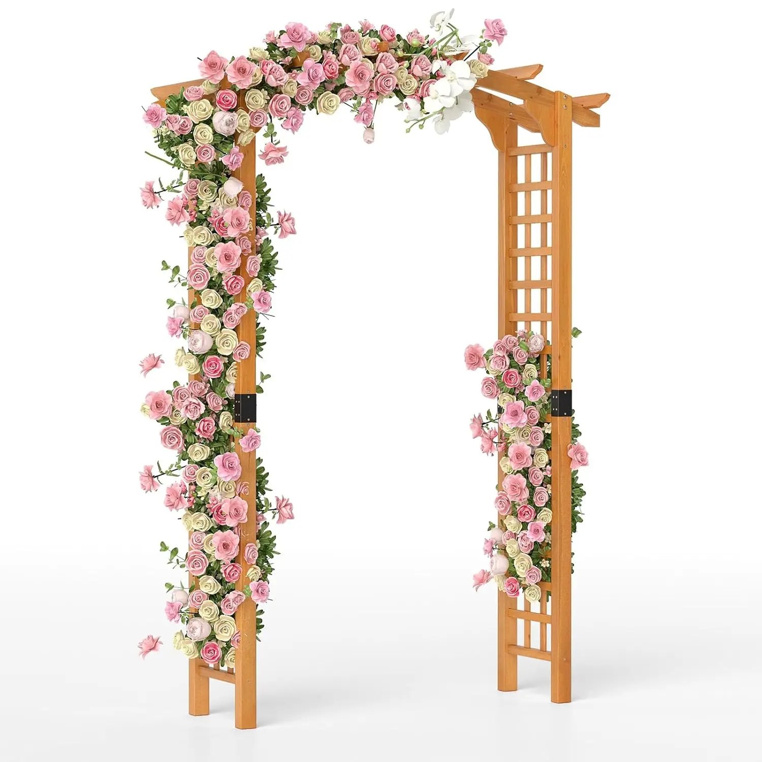 7.5 FT Wooden Garden Arch Trellis for Climbing Plants Wedding Party Backdrop Pergola Patio Lawn Decoration, Customized
7.5 FT Wooden Garden Arch Trellis for Climbing Plants Wedding Party Backdrop Pergola Patio Lawn Decoration, Customized