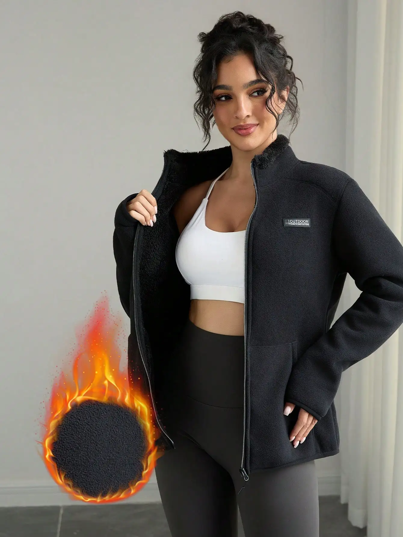 Женская теплая флисовая куртка для активного отдыха, толстое зимнее пальто на молнии с уютной подкладкой
Женская теплая флисовая куртка для активного отдыха, толстое зимнее пальто на молнии с уютной подкладкой