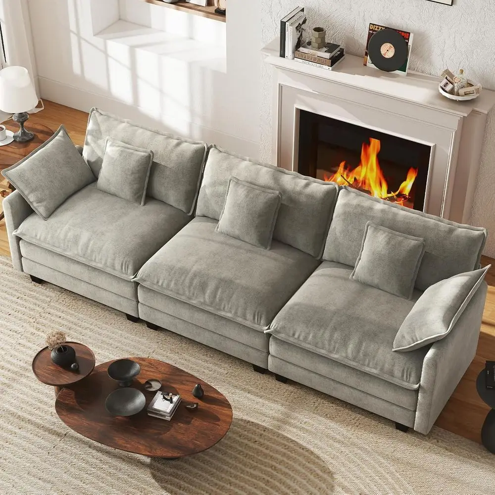 Sectional Sofa with Pillows and Deep Cushions for Comfortable Living and Bedroom Spaces in Grey
Sectional Sofa with Pillows and Deep Cushions for Comfortable Living and Bedroom Spaces in Grey