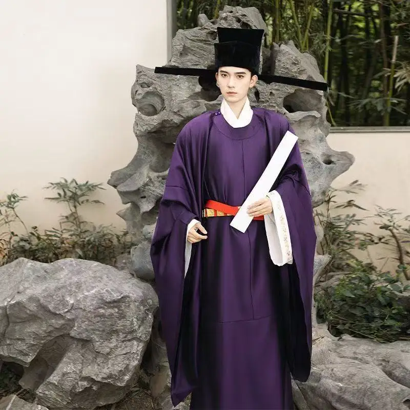 Niche Song Dynasty Purple Hanfu Men Traditional Chinese Round Neck Robe Dark Pattern Royal Official Gown Suit Wedding Groom Suit
Niche Song Dynasty Purple Hanfu Men Traditional Chinese Round Neck Robe Dark Pattern Royal Official Gown Suit Wedding Groom Suit