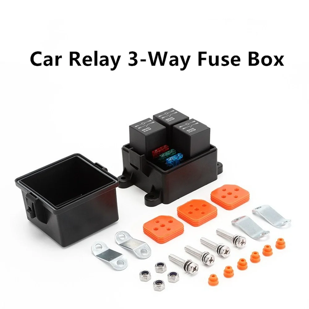 24V 3-Way Fuse Relay Box with 5-Pin 40A Relays and Fuses For Car Truck 
24V 3-Way Fuse Relay Box with 5-Pin 40A Relays and Fuses For Car Truck