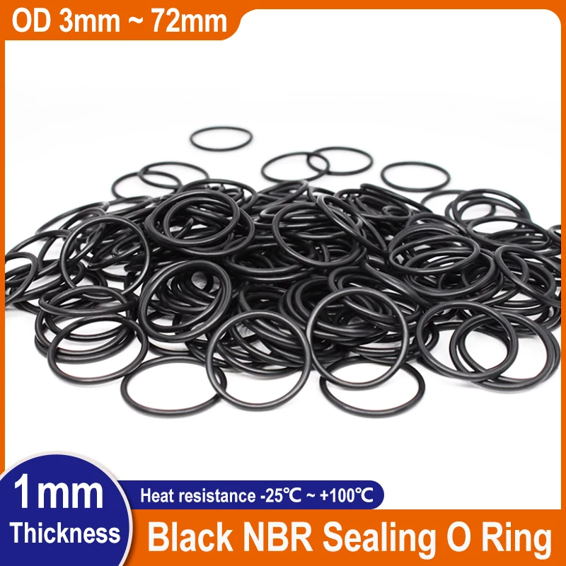 50Pcs NBR O Ring Seal Gasket CS 1mm OD 3mm ~ 72mm Nitrile Butadiene Rubber Spacer Oil/Corrosion Resistance Black Sealing Washer
50Pcs NBR O Ring Seal Gasket CS 1mm OD 3mm ~ 72mm Nitrile Butadiene Rubber Spacer Oil/Corrosion Resistance Black Sealing Washer