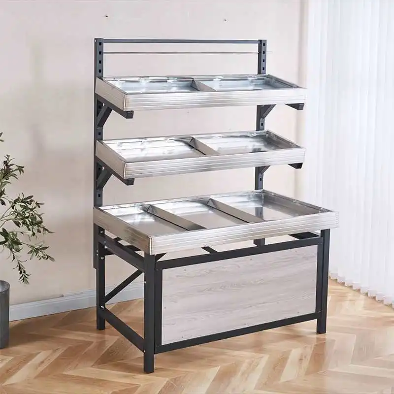 Thickened supermarket stainless steel fruit shelf vegetable shelf multilayer island fruit and vegetable promotional display
Thickened supermarket stainless steel fruit shelf vegetable shelf multilayer island fruit and vegetable promotional display