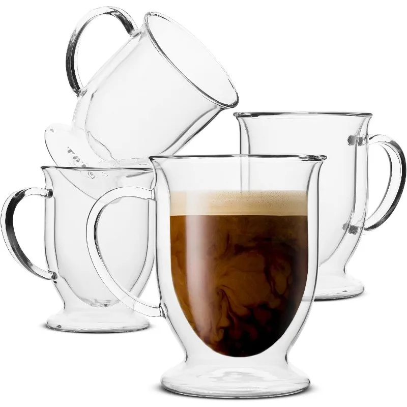 Coffee Mug Set of 4 (12oz, 350ml) Double Wall Glass Coffee Cups, Tea Cups, Beer Glasses, Clear Mugs, Glass Cups
Coffee Mug Set of 4 (12oz, 350ml) Double Wall Glass Coffee Cups, Tea Cups, Beer Glasses, Clear Mugs, Glass Cups