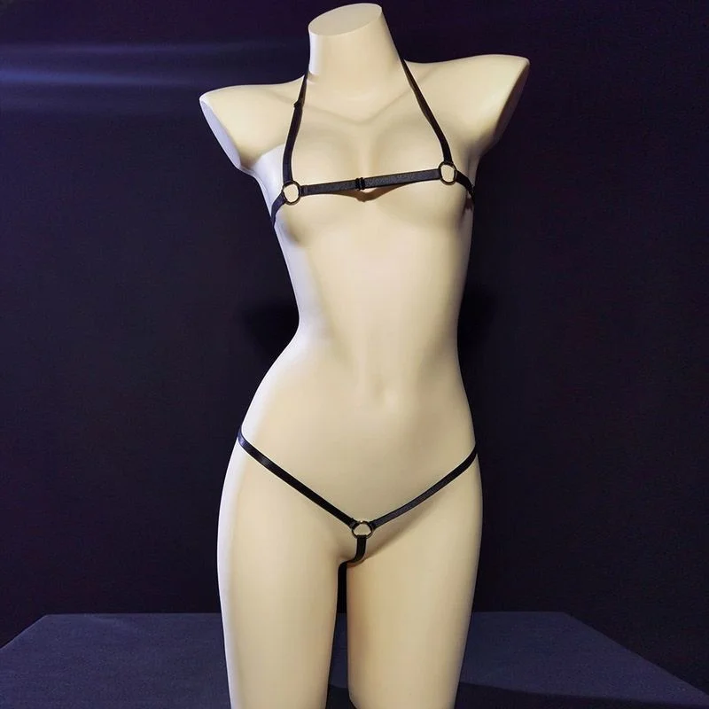 Women's Pure Desire Sexy Hanging Neck Three-Point Bikini Underwear Seductive Private One Thread Bra Set Polyester Material
Women's Pure Desire Sexy Hanging Neck Three-Point Bikini Underwear Seductive Private One Thread Bra Set Polyester Material