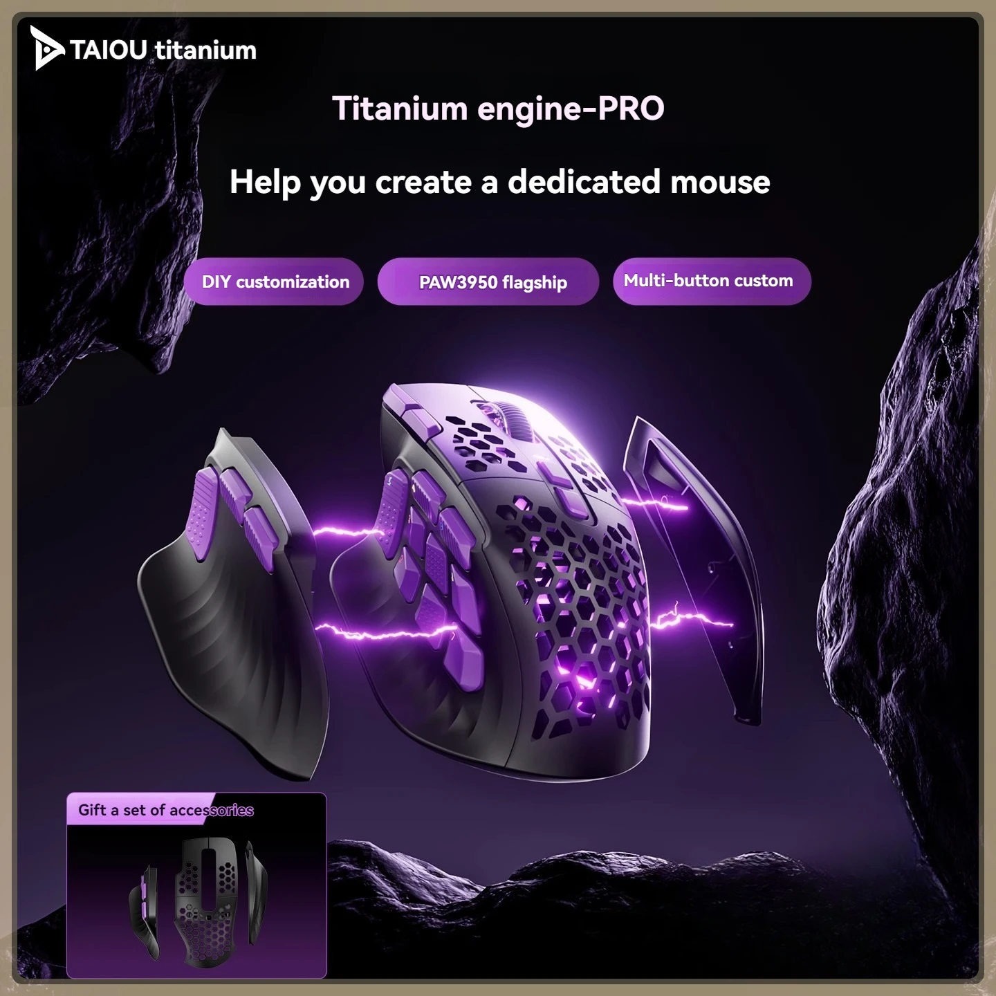 TSG908 Titanium Engine Mouse Wireless Three-Mode Mouse 8k PAW3311/PAW3950 Sensor Multi-Button DIY Gaming/Offce Mouse
TSG908 Titanium Engine Mouse Wireless Three-Mode Mouse 8k PAW3311/PAW3950 Sensor Multi-Button DIY Gaming/Offce Mouse